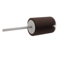 Value Collection - 5/8" Diam x 3/4" Face Width, Extra Fine Aluminum Oxide Coated Mounted Flap Wheel - 1/8" Shank Mount, 320 Grit, X Weighted Cloth Backing, 40,000 Max RPM - Apex Tool & Supply