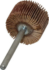 Value Collection - 3/4" Diam x 1/2" Face Width, Very Fine Aluminum Oxide Coated Mounted Flap Wheel - 1/8" Shank Mount, 240 Grit, X Weighted Cloth Backing, 35,000 Max RPM - Apex Tool & Supply