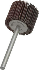 Value Collection - 3/4" Diam x 5/8" Face Width, Extra Fine Aluminum Oxide Coated Mounted Flap Wheel - 1/8" Shank Mount, 320 Grit, X Weighted Cloth Backing, 35,000 Max RPM - Apex Tool & Supply