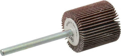 Value Collection - 3/4" Diam x 3/4" Face Width, Very Fine Aluminum Oxide Coated Mounted Flap Wheel - 1/8" Shank Mount, 240 Grit, X Weighted Cloth Backing, 35,000 Max RPM - Apex Tool & Supply