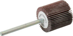 Value Collection - 3/4" Diam x 3/4" Face Width, Extra Fine Aluminum Oxide Coated Mounted Flap Wheel - 1/8" Shank Mount, 320 Grit, X Weighted Cloth Backing, 35,000 Max RPM - Apex Tool & Supply