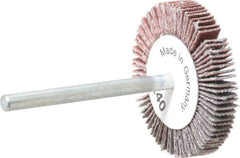 Value Collection - 1-3/16" Diam x 3/16" Face Width, Very Fine Aluminum Oxide Coated Mounted Flap Wheel - 1/8" Shank Mount, 240 Grit, X Weighted Cloth Backing, 30,000 Max RPM - Apex Tool & Supply