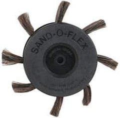 Merit Abrasives - 10 Piece Flap Wheel Kit - 6" Diam, 80 Grit, Medium Grade, 8 Brushes with 1" Wide Abrasive Strips - Apex Tool & Supply