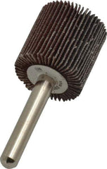 Value Collection - 1" Diam x 1" Face Width, Fine Aluminum Oxide Coated Mounted Flap Wheel - 1/4" Shank Mount, 120 Grit, 17,500 Max RPM - Apex Tool & Supply