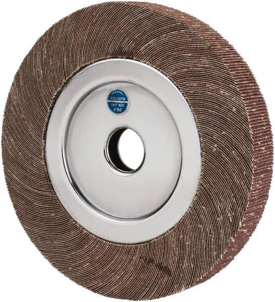 Value Collection - 8" Diam, 80 Grit Aluminum Oxide Unmounted Flap Wheel - 1" Hole, 1" Wide, Coated, Medium Grade, 4,800 Max RPM - Apex Tool & Supply