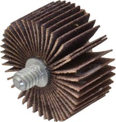 Norton - 1-3/8" Diam x 5/8" Face Width, Fine Aluminum Oxide Coated Mounted Flap Wheel - 1/4-20 Threaded Mount, 120 Grit, Cloth Backing, 30,000 Max RPM - Apex Tool & Supply