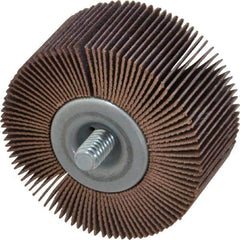 Norton - 2" Diam x 1" Face Width, Very Fine Aluminum Oxide Coated Mounted Flap Wheel - 1/4-20 Threaded Mount, 180 Grit, Cloth Backing, 23,000 Max RPM - Apex Tool & Supply