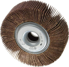 Norton - 3-1/2" Diam, 80 Grit Aluminum Oxide Unmounted Flap Wheel - 5/8" Hole, 1" Wide, Coated, Medium Grade, 12,000 Max RPM , Cloth Backing - Apex Tool & Supply