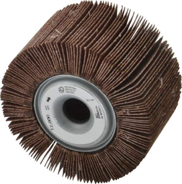 Norton - 3-1/2" Diam, 80 Grit Aluminum Oxide Unmounted Flap Wheel - 5/8" Hole, 2" Wide, Coated, Medium Grade, 12,000 Max RPM - Apex Tool & Supply