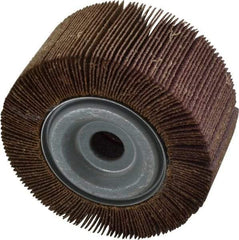 Norton - 4" Diam, 60 Grit Aluminum Oxide Unmounted Flap Wheel - 5/8" Hole, 2" Wide, Coated, Medium Grade, 12,000 Max RPM , Cloth Backing - Apex Tool & Supply