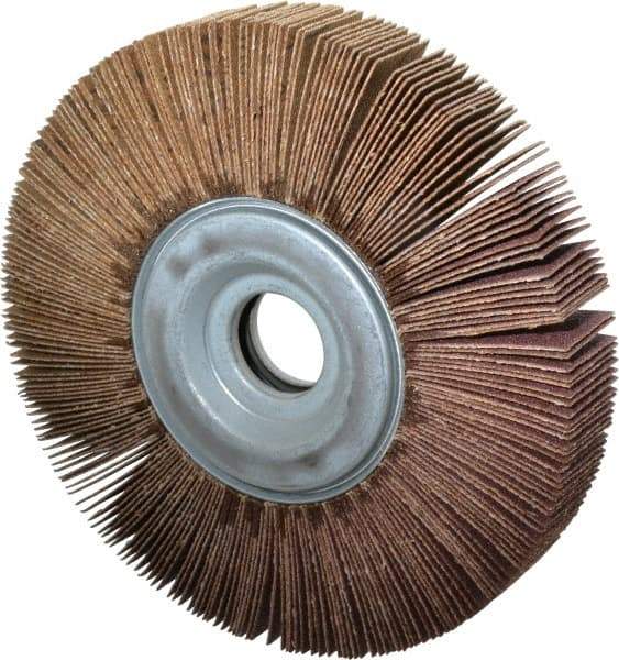 Norton - 6" Diam, 80 Grit Aluminum Oxide Unmounted Flap Wheel - 1" Hole, 1" Wide, Coated, Medium Grade, 6,200 Max RPM , Cloth Backing - Apex Tool & Supply