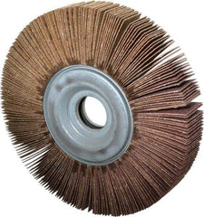 Norton - 6" Diam, 80 Grit Aluminum Oxide Unmounted Flap Wheel - 1" Hole, 1" Wide, Coated, Medium Grade, 6,200 Max RPM , Cloth Backing - Apex Tool & Supply