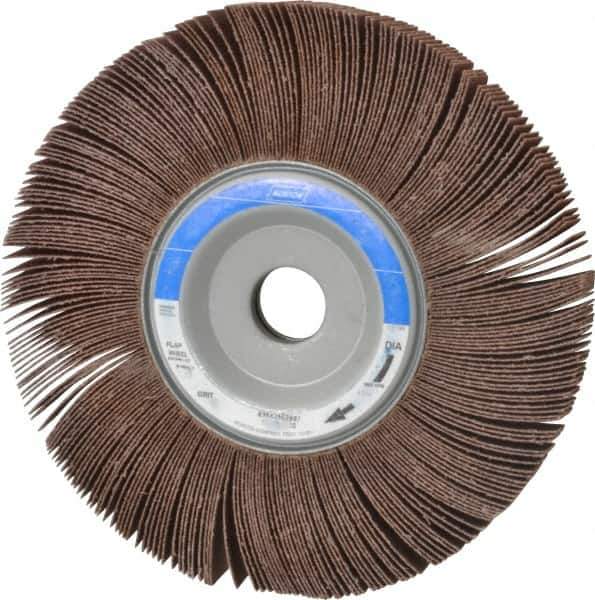 Norton - 8" Diam, 60 Grit Aluminum Oxide Unmounted Flap Wheel - 1" Hole, 1" Wide, Coated, Medium Grade, 4,700 Max RPM - Apex Tool & Supply