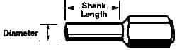 Merit Abrasives - Flap Wheel Adapter - 8" Shank Length" x 1/4" Shank Diam - Apex Tool & Supply
