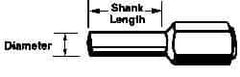 Merit Abrasives - Flap Wheel Adapter - 8" Shank Length" x 1/4" Shank Diam - Apex Tool & Supply