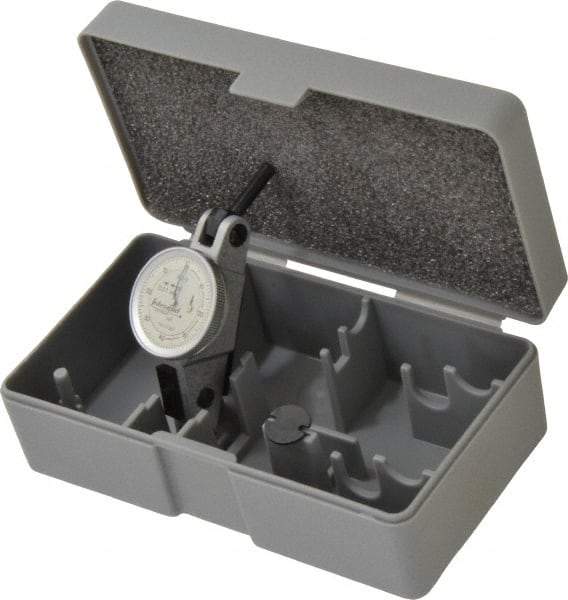 INTERAPID - 1.6 mm Range, 0.01 mm Dial Graduation, Horizontal Dial Test Indicator - 1.1811 Inch White Dial, 0-40-0 Dial Reading - Apex Tool & Supply