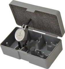 INTERAPID - 1.6 mm Range, 0.01 mm Dial Graduation, Horizontal Dial Test Indicator - 1.1811 Inch White Dial, 0-40-0 Dial Reading - Apex Tool & Supply