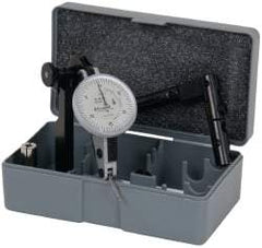 TESA Brown & Sharpe - 6 Piece, 0.05" to 0.06" Measuring Range, 1-1/2" Dial Diam, 0-15-0 Dial Reading, White Dial Test Indicator Kit - 0.0001" Accuracy, 0.65" Contact Point Length, 0.08" Ball Diam, 0.005" Dial Graduation - Apex Tool & Supply