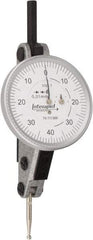 INTERAPID - 1.6 mm Range, 0.01 mm Dial Graduation, Horizontal Dial Test Indicator - 1-1/2 Inch White Dial, 0-40-0 Dial Reading - Apex Tool & Supply