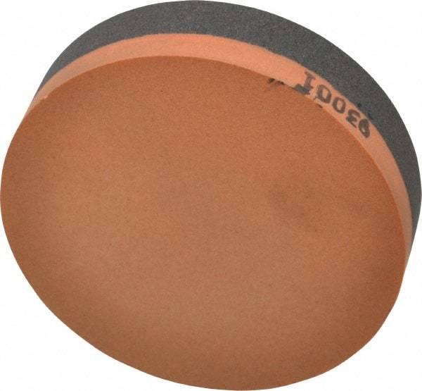Made in USA - 4" Long x 1" Diam x 1" Thick, Aluminum Oxide Sharpening Stone - Round, Coarse, Fine Grade - Apex Tool & Supply