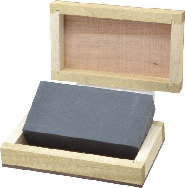 Made in USA - 4" Long x 2" Wide x 3/4" Thick, Novaculite Sharpening Stone - Rectangle, Extra Fine Grade - Apex Tool & Supply
