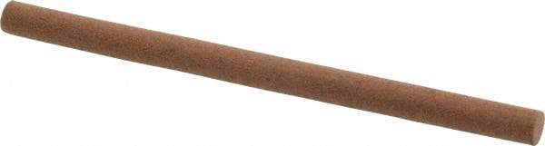 Made in USA - 4" Long x 1/4" Diam x 1/4" Thick, Aluminum Oxide Sharpening Stone - Round, Medium Grade - Apex Tool & Supply