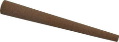Made in USA - 4" Long x 1/2" Diam x 1/2" Thick, Aluminum Oxide Sharpening Stone - Round Tapered, Medium Grade - Apex Tool & Supply