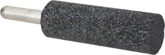 Grier Abrasives - 1" Head Diam x 3" Thickness, W224, Cylinder End, Aluminum Oxide Mounted Point - Blue, Medium Grade, 60 Grit, 24,740 RPM - Apex Tool & Supply
