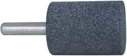 Grier Abrasives - 1-1/2" Head Diam x 2" Thickness, W239, Cylinder End, Aluminum Oxide Mounted Point - Blue, Medium Grade, 60 Grit, 25,470 RPM - Apex Tool & Supply