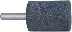 Grier Abrasives - 1-1/2" Head Diam x 2" Thickness, W239, Cylinder End, Aluminum Oxide Mounted Point - Blue, Medium Grade, 60 Grit, 25,470 RPM - Apex Tool & Supply