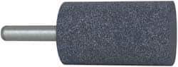 Grier Abrasives - 1-1/2" Head Diam x 2-1/2" Thickness, W240, Cylinder End, Aluminum Oxide Mounted Point - Blue, Medium Grade, 60 Grit, 21,000 RPM - Apex Tool & Supply