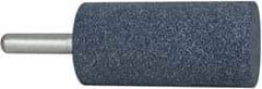 Grier Abrasives - 1-1/2" Head Diam x 3" Thickness, W241, Cylinder End, Aluminum Oxide Mounted Point - Blue, Medium Grade, 60 Grit, 18,000 RPM - Apex Tool & Supply