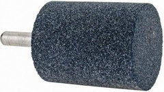 Grier Abrasives - 2" Head Diam x 2-1/2" Thickness, W245, Cylinder End, Aluminum Oxide Mounted Point - Blue, Medium Grade, 60 Grit, 19,860 RPM - Apex Tool & Supply