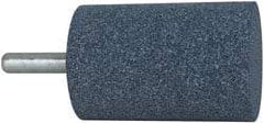 Grier Abrasives - 2" Head Diam x 3" Thickness, W246, Cylinder End, Aluminum Oxide Mounted Point - Blue, Medium Grade, 60 Grit, 16,500 RPM - Apex Tool & Supply