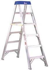 Made in USA - 12 Ft. High, Type IAA Rating, Aluminum Step Ladder - Apex Tool & Supply