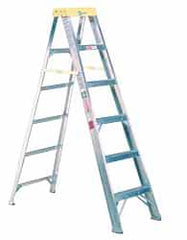 Made in USA - 10 Ft. High, Type I Rating, Aluminum Step Ladder - Apex Tool & Supply