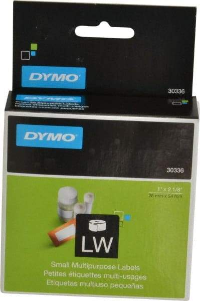 Dymo - 2-1/8" Long, White Die Cut Paper with Semi Perm. Adhesive Thermal Label - For DYMO LabelWriter Printers - Apex Tool & Supply