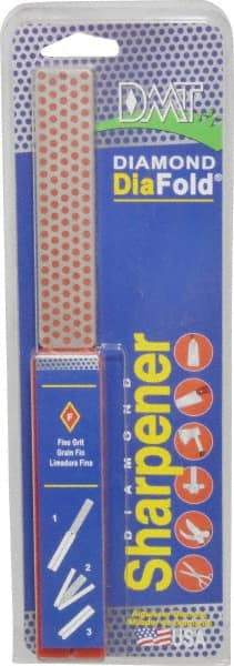 DMT - Fine Grade, Diamond Whetstone Sharpener - 600 Grit, 25 Micron, Diamond Area 4.3" Long x 1" Wide, 9-1/2" Open Length, 5" Closed Length - Apex Tool & Supply