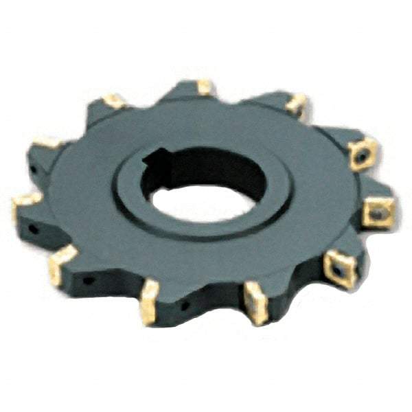 Iscar - Arbor Hole Connection, 0.3543" Cutting Width, 1.0236" Depth of Cut, 100mm Cutter Diam, 1.2598" Hole Diam, 9 Tooth Indexable Slotting Cutter - SSB Toolholder, S/Q/XPMT Insert - Apex Tool & Supply