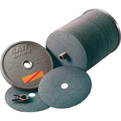 Sait - 4-1/2" Diam 7/8" Hole 24 Grit Fiber Disc - Ceramic, 11,000 Max RPM - Apex Tool & Supply
