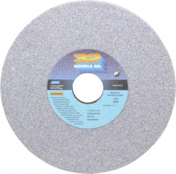 Norton - 7" Diam x 1-1/4" Hole x 1/2" Thick, I Hardness, 46 Grit Surface Grinding Wheel - Aluminum Oxide, Type 1, Coarse Grade, 3,600 Max RPM, Vitrified Bond, No Recess - Apex Tool & Supply