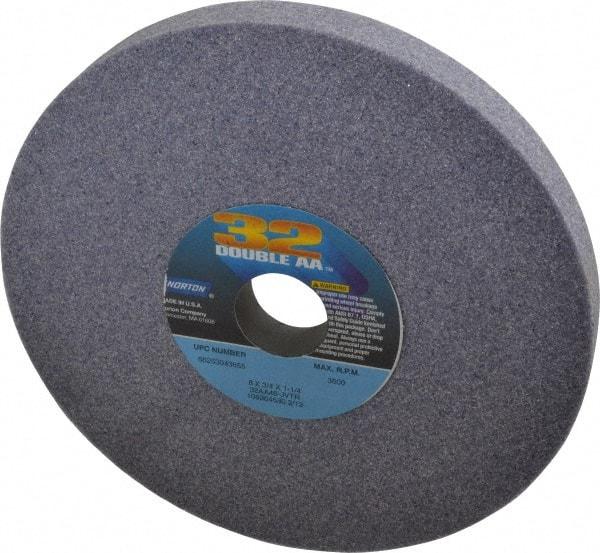 Norton - 8" Diam x 1-1/4" Hole x 3/4" Thick, J Hardness, 46 Grit Surface Grinding Wheel - Aluminum Oxide, Type 1, Coarse Grade, 3,600 Max RPM, Vitrified Bond, No Recess - Apex Tool & Supply