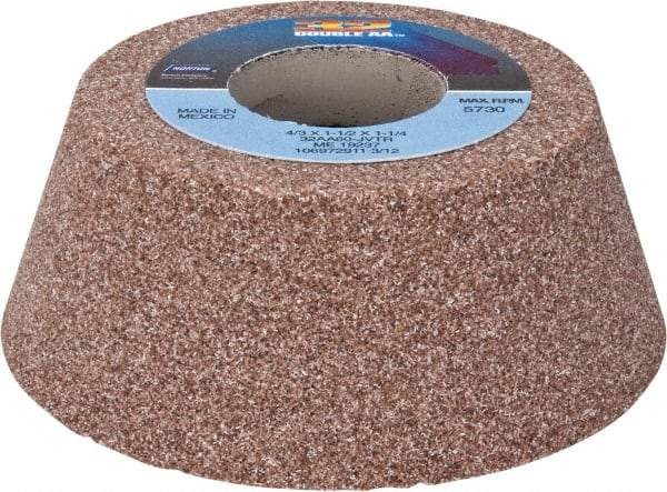 Norton - 4" Diam, 1-1/4" Hole Size, 1-1/2" Overall Thickness, 60 Grit, Type 11 Tool & Cutter Grinding Wheel - Medium Grade, Aluminum Oxide, J Hardness, Vitrified Bond, 5,730 RPM - Apex Tool & Supply