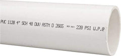Made in USA - 4" Pipe, 5' Long PVC Unthreaded Plastic Pipe Nipple - 220 Max psi, 4" ID x 4-1/2" OD, Schedule 40, White - Apex Tool & Supply