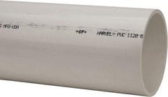 Made in USA - 6" Pipe, 5' Long PVC Unthreaded Plastic Pipe Nipple - 180 Max psi, 6.03" ID x 6-5/8" OD, Schedule 40, White - Apex Tool & Supply