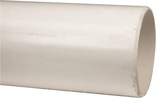 Made in USA - 8" Pipe, 5' Long PVC Unthreaded Plastic Pipe Nipple - 160 Max psi, 7.94" ID x 8-5/8" OD, Schedule 40, White - Apex Tool & Supply