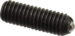 Vlier - 10-32, 0.094" Ball Diam, 0.57" Body Length, 0.025" Max Ball Reach, Threaded Ball Plunger - Steel Body, Stainless Steel Ball, 1.5 Lb Initial End Force, 3 Lb Final End Force, Locking Element - Apex Tool & Supply