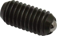 Vlier - 3/8-16, 0.188" Ball Diam, 0.8" Body Length, 0.048" Max Ball Reach, Threaded Ball Plunger - Steel Body, Stainless Steel Ball, 5 Lb Initial End Force, 10 Lb Final End Force - Apex Tool & Supply