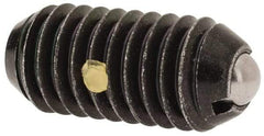 Vlier - 3/8-16, 0.188" Ball Diam, 0.8" Body Length, 0.048" Max Ball Reach, Threaded Ball Plunger - Steel Body, Stainless Steel Ball, 5 Lb Initial End Force, 10 Lb Final End Force, Locking Element - Apex Tool & Supply