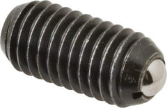 Vlier - 1/2-13, 0.281" Ball Diam, 1.05" Body Length, 0.072" Max Ball Reach, Threaded Ball Plunger - Steel Body, Stainless Steel Ball, 6 Lb Initial End Force, 12 Lb Final End Force - Apex Tool & Supply